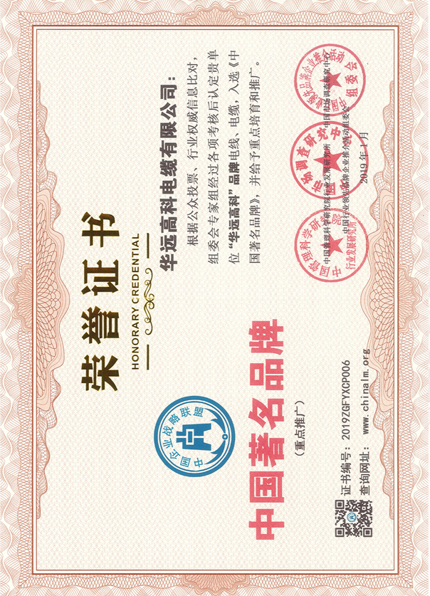 荣誉证书-中国著名品牌